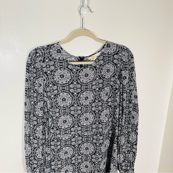 NEW Boden Crew Neck Print Mini Dress Black Paisley Pop Bohemian Preppy Retro - Picture 6 of 10
